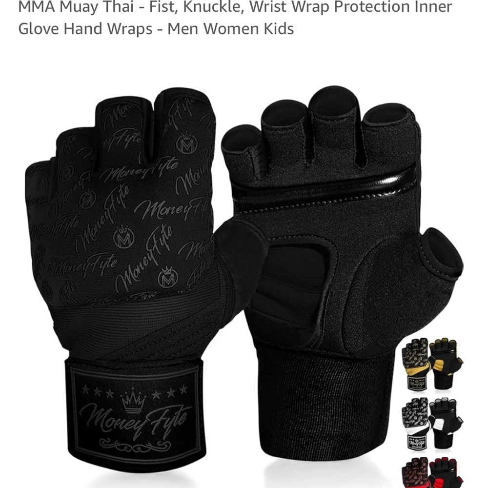 MoneyFyte Quick Gel Boxing Wraps Under Boxing Gloves - Kickboxing MMA Muay Thai
